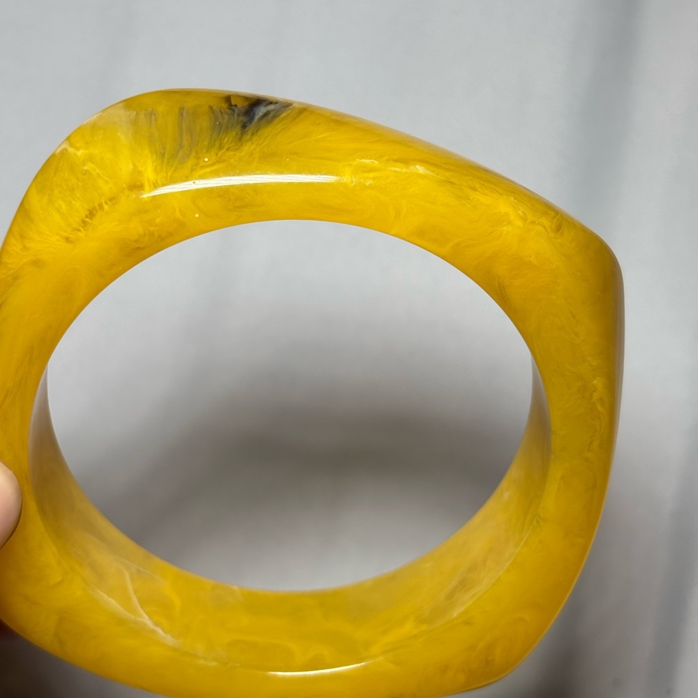 Yellow Marbled Bangle Bracelet